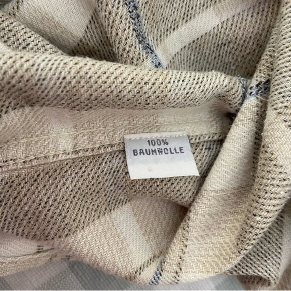 Vintage McNeal shirt button down plaid neutral beige white 100% cotton Large - Picture 6 of 10